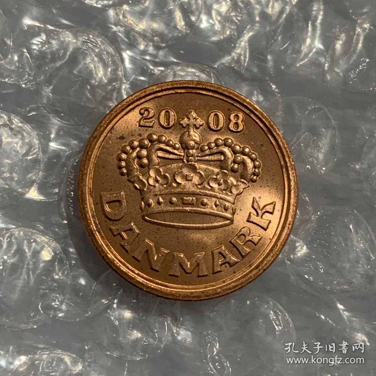 丹麦2008年50欧尔丹麦爱心硬币宝石皇冠和浪漫爱心