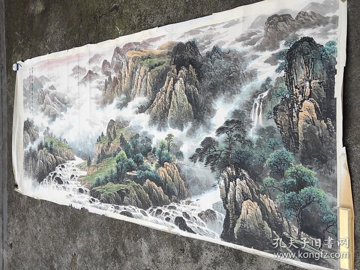 著名画家曾刚巨幅一丈二山水画原作