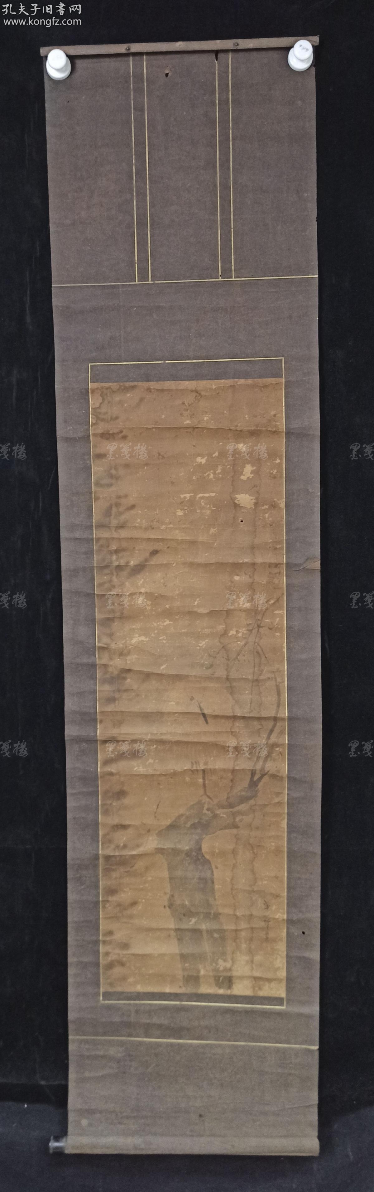 日本回流 日本风俗画派代表画家英一蝶 1652 1724 水墨画作品 干枝图 一幅 纸本立轴 画心约2 5平尺 Hxtx3114 孔夫子旧书网