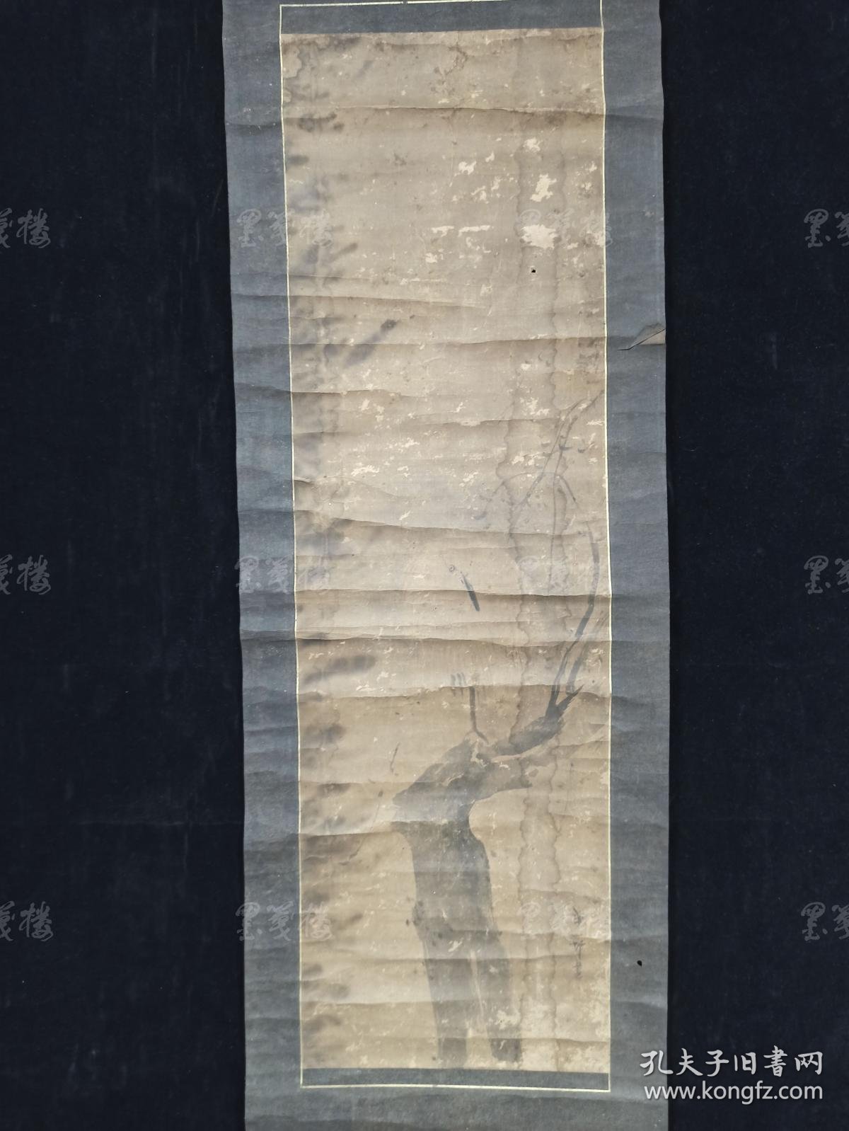 日本回流 日本风俗画派代表画家英一蝶 1652 1724 水墨画作品 干枝图 一幅 纸本立轴 画心约2 5平尺 Hxtx3114 孔夫子旧书网