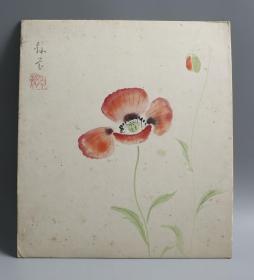 【日本回流】原装精美卡纸 花卉作品 一幅（纸本镜心） HXTX171063
