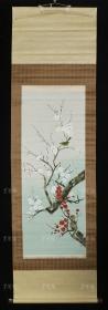 【日本回流】原装旧裱 雅尚 水墨画作品一幅（绢本立轴，画心约3.6平尺，钤印：雅尚） HXTX170499