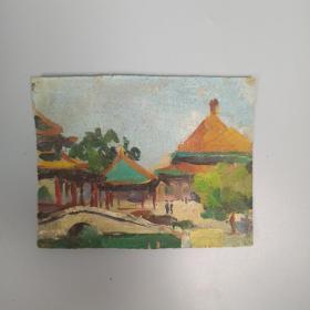 崔-豫-章旧藏：五十年代 佚名 风景油画作品一幅 （或为崔豫章早期油画作品）HXTX313818