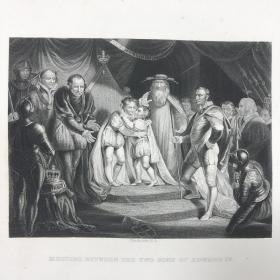 1836年初版「爱德华四世两儿子的会面」诺斯科特绘 欧洲绘画大师经典名作 尺寸27.5*20.5厘米 / GLYPCT68