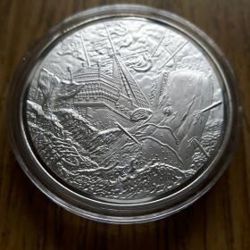 欧洲大海盗船捕鲸骷髅头罗盘镀银纪念币