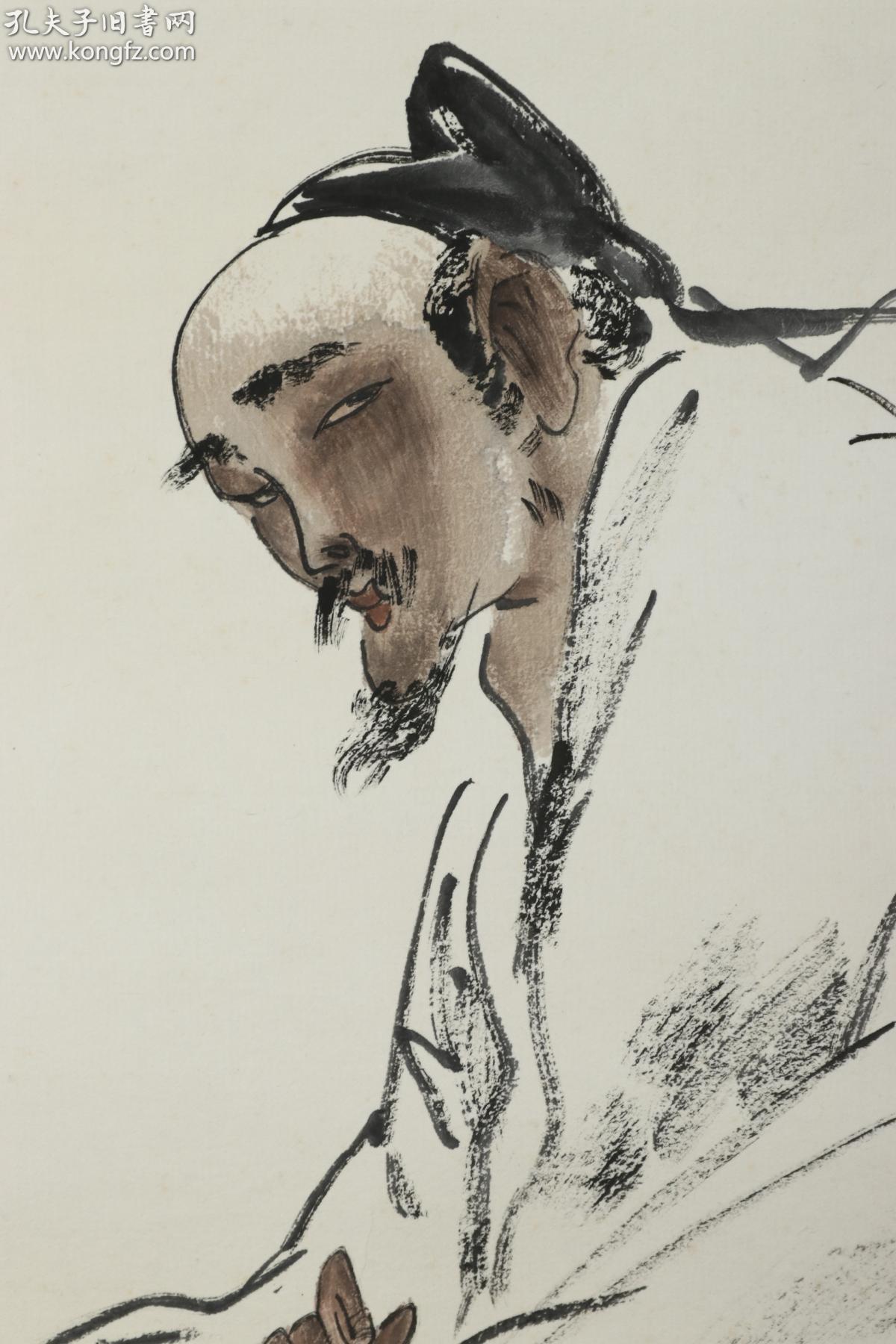 著名画家 刘坤玉 丁丑年(1997)设色人物《李太白醉酒》一幅(纸本立轴