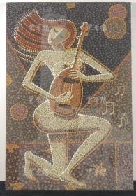 著名画家、曾任中央美术学院附中副教授 龙力游油画作品《琵琶曲》一幅带框（尺寸91*61cm）HXTX314345