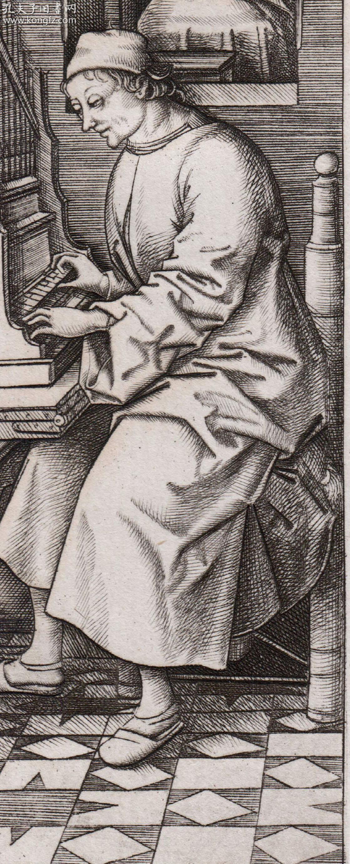 【限量·杜兰德】1877年杜兰德照相腐蚀铜版画《版画史大珍:风琴手》