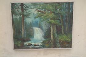 1990年原装原框   风景油画一幅 尺寸80*103厘米画心尺寸