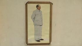 约5-60年代  毛主席画像一幅 水粉包老真 尺寸84*48厘米