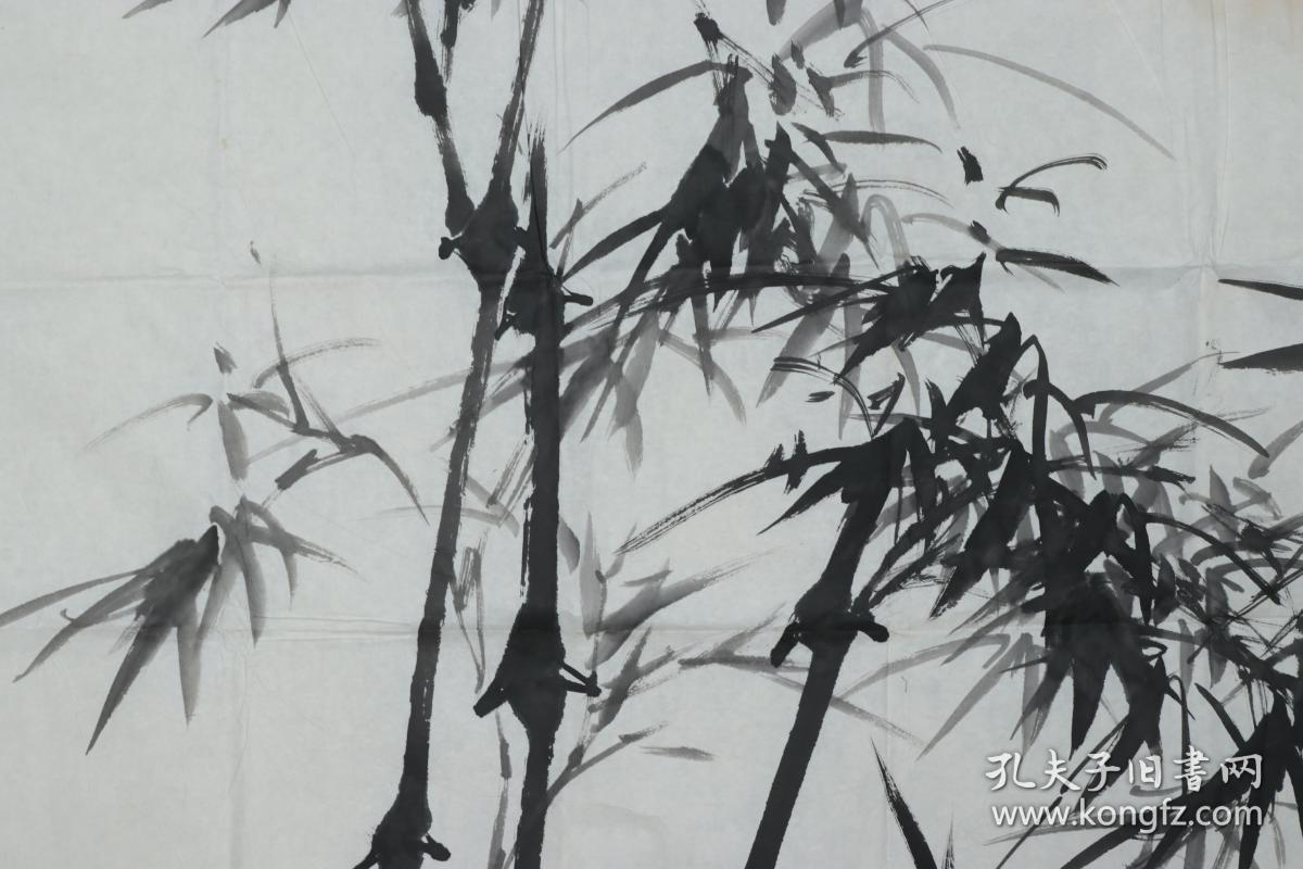 海派著名画家竹痴王思琪2002年作致瘦梅国画作品墨竹一件纸本软片约