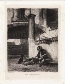 1887年蚀刻版画《落魄的民兵》，40.2×28.5cm
