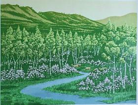 照那木拉版画《春满罕山》 全国