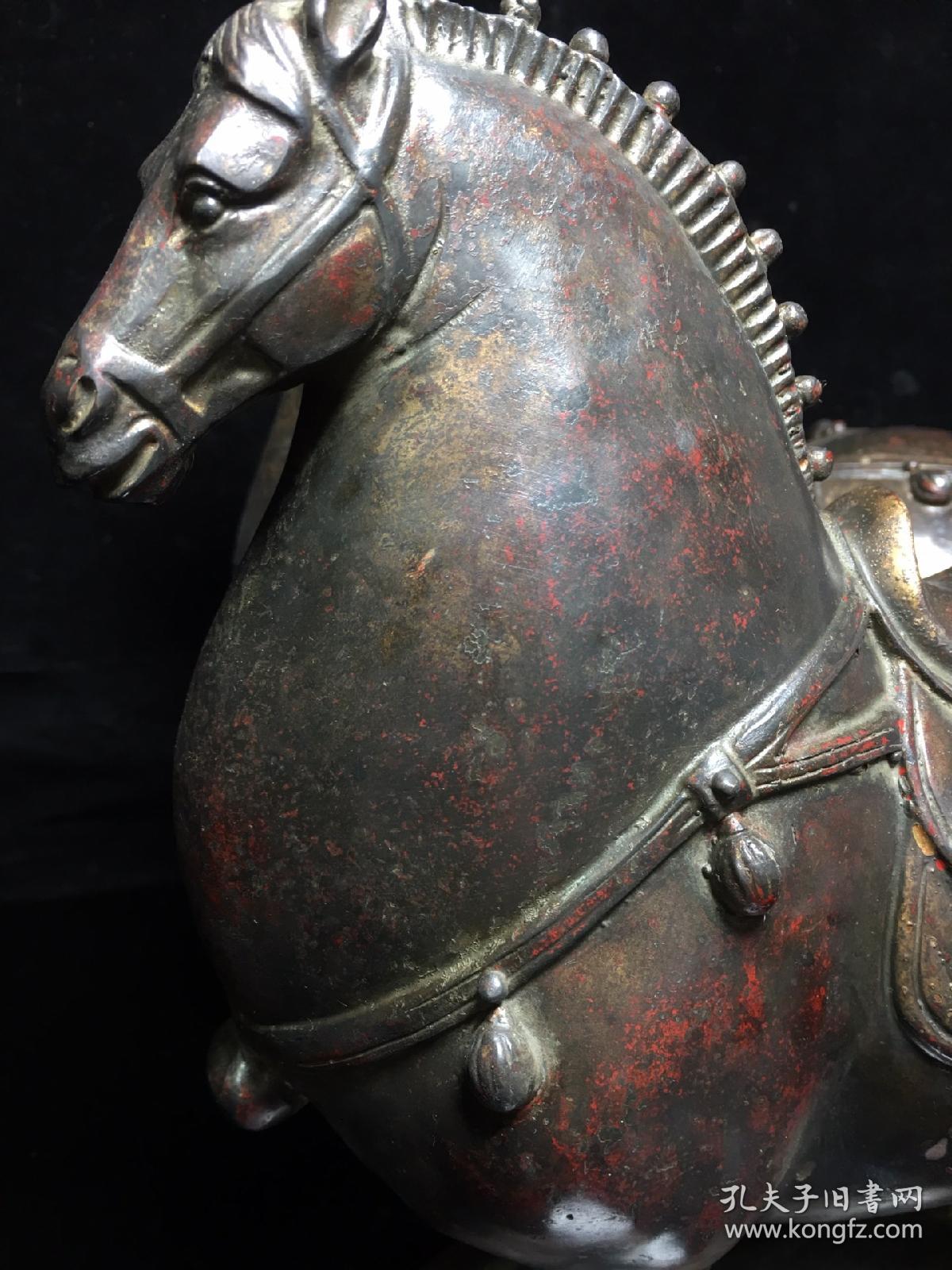 旧藏铜唐马一对1