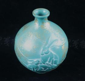 海淘 日本回流：底款“正倩” 雕铸玉兔精美铜器一件  HXTX201284