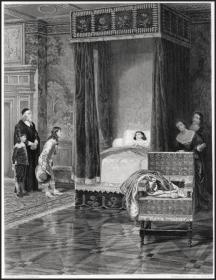 1885年钢版画《奥兰治亲王威廉二世的求婚》，32*23.3cm
