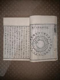 和刻本 《阴阳方位便览》 上中下三册全，双色朱墨套印大开本，文化十年（1813年，癸酉年）序，木刻本，皮纸，内品甚好。木刻朱墨套印图近百幅。尺寸：25.2*17.5*2.2厘米