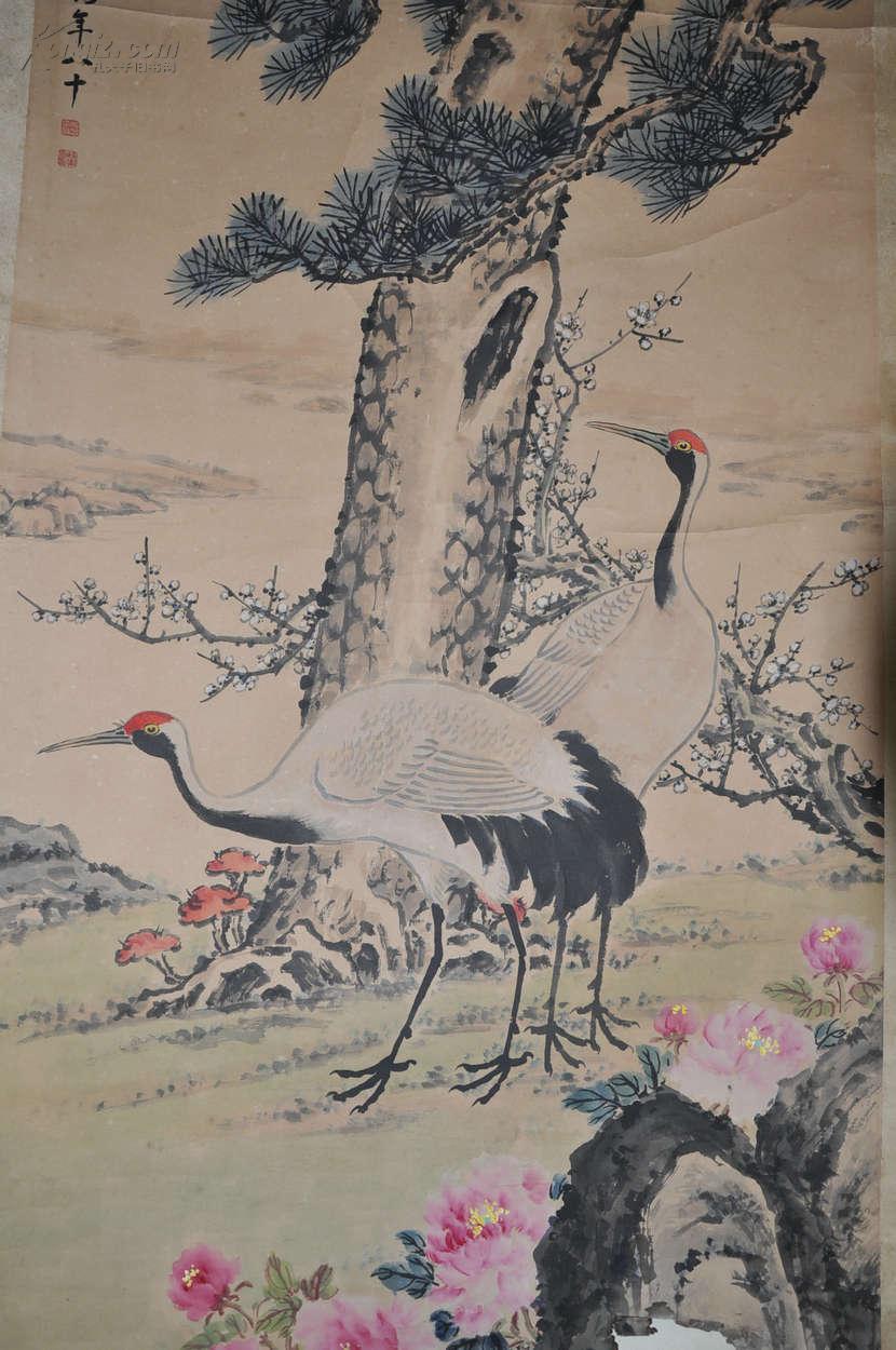 【图】民国画家金琴鹤四尺整张《松鹤延年》,拍品信息,网上拍卖,拍卖