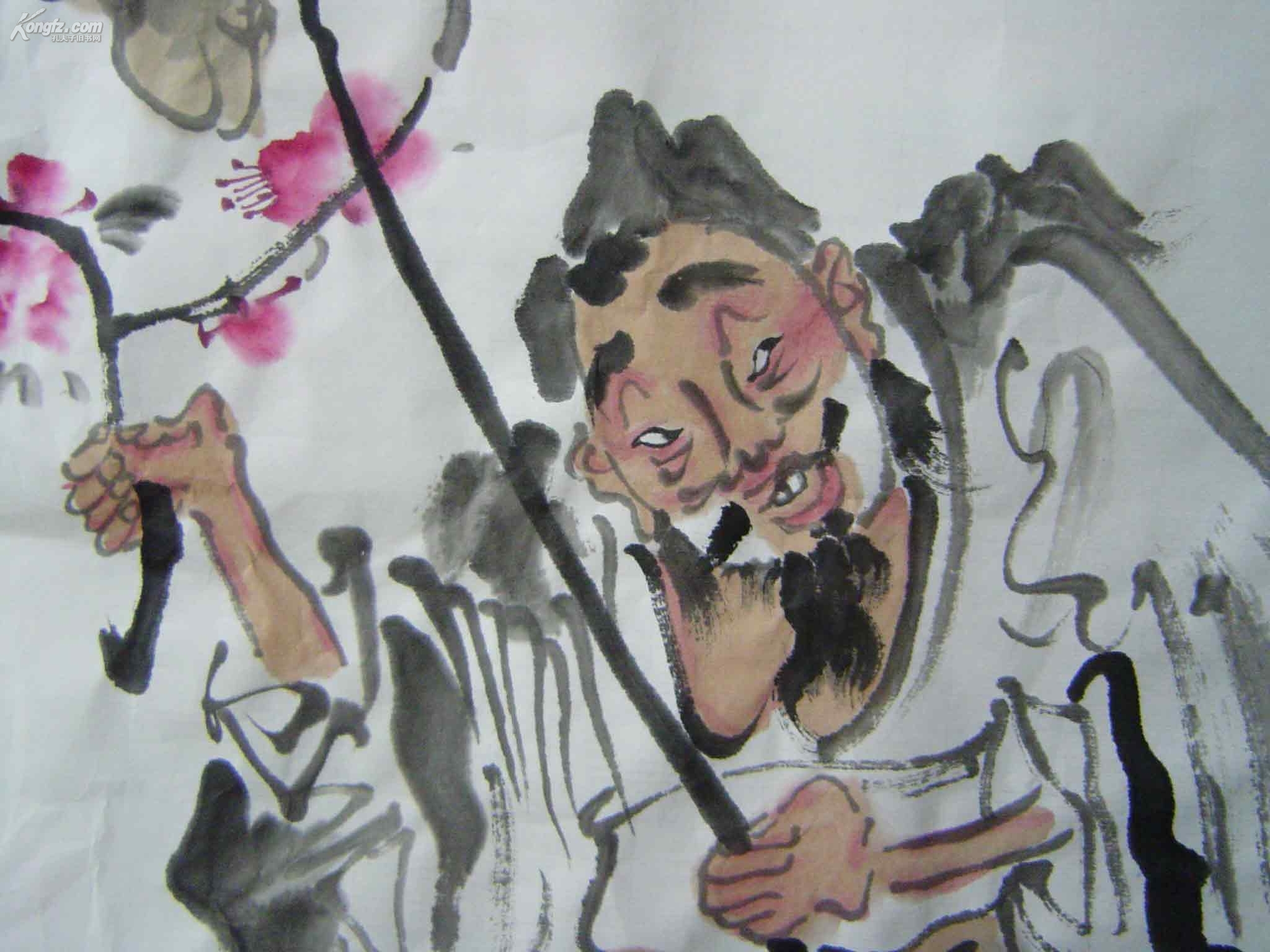 著名画家赵俊生精品人物一幅!三叟踏歌行!69*69cm