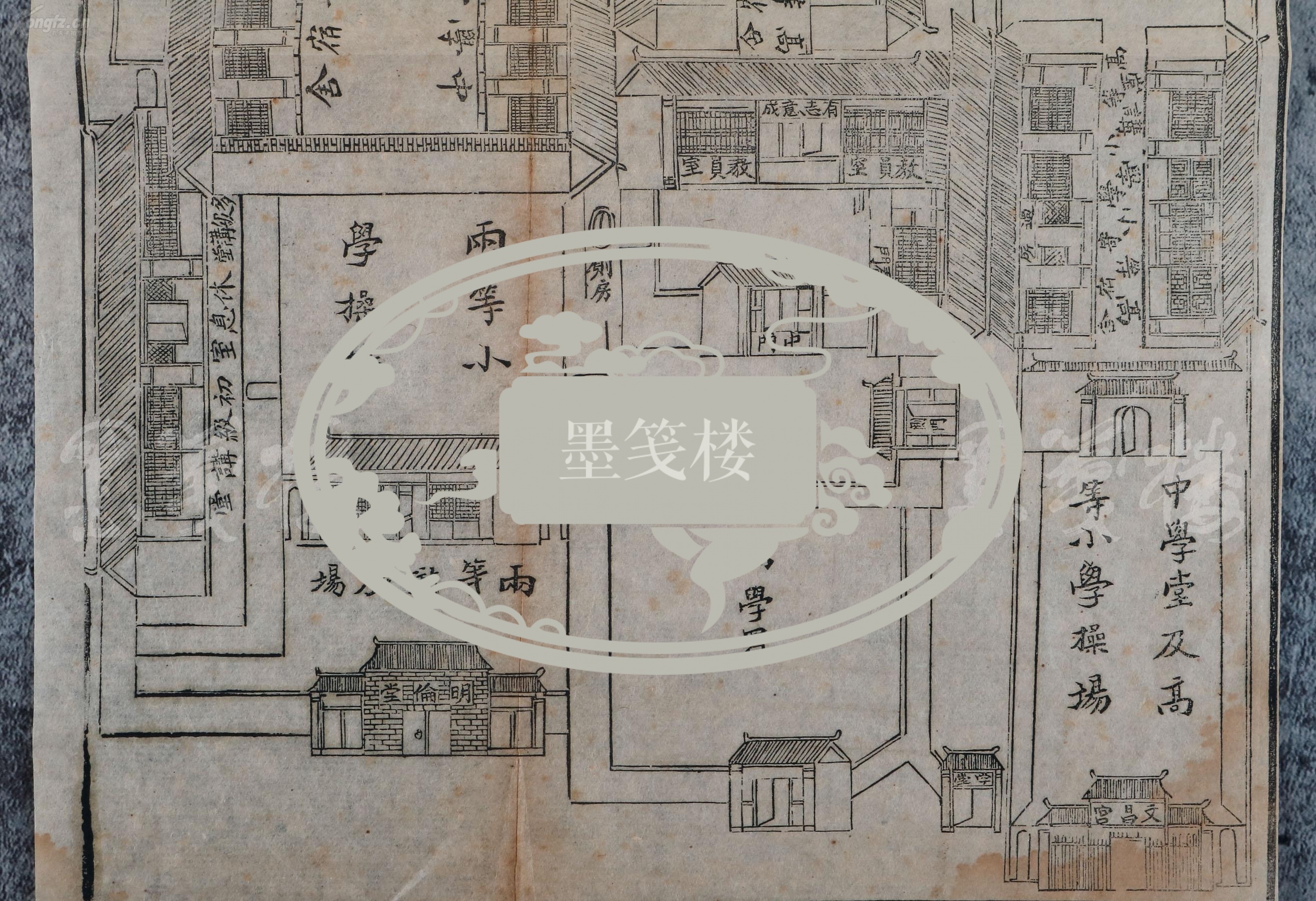 【图】民国石印 《宣威州治学堂全图》一页(1902年,知州张联恩奉命改