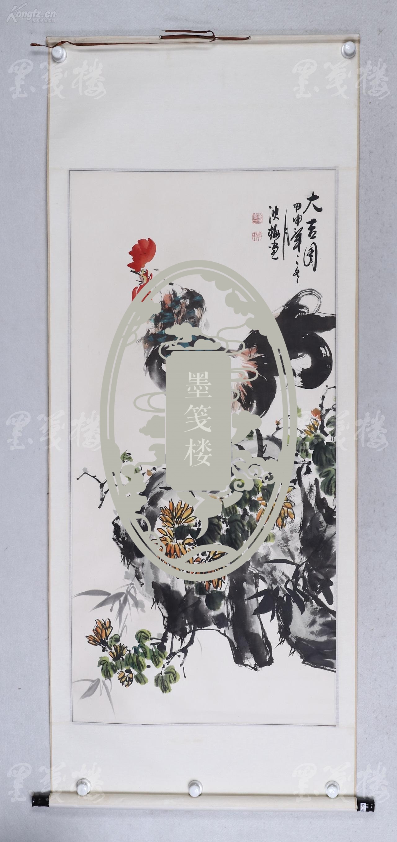 【图】著名女画家 沈梅 2004年作水墨花鸟画《大吉图》一幅(纸本立轴