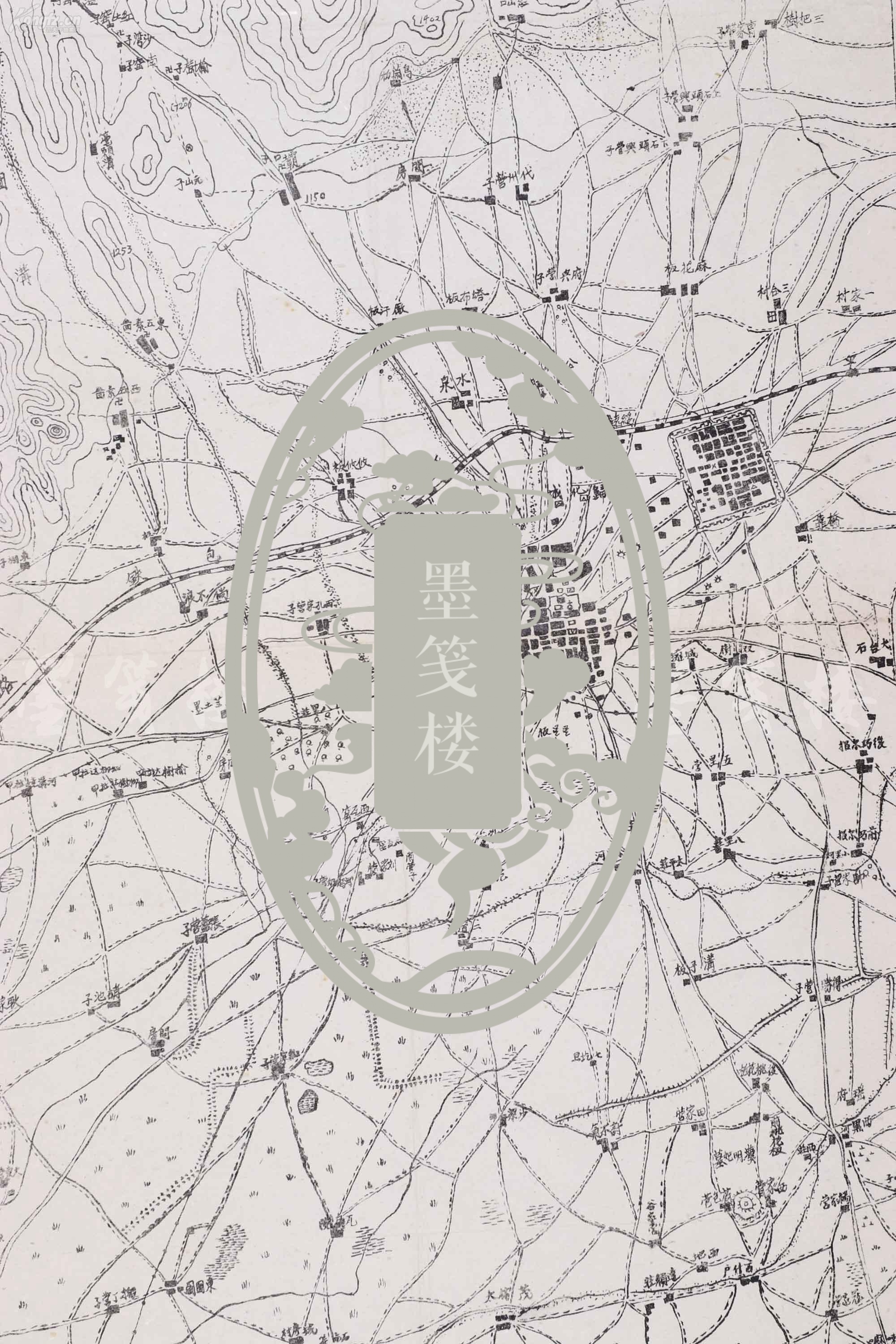 民国时期 《绥远城西部附近地图》一幅(尺寸:54*76cm) hxtx65187