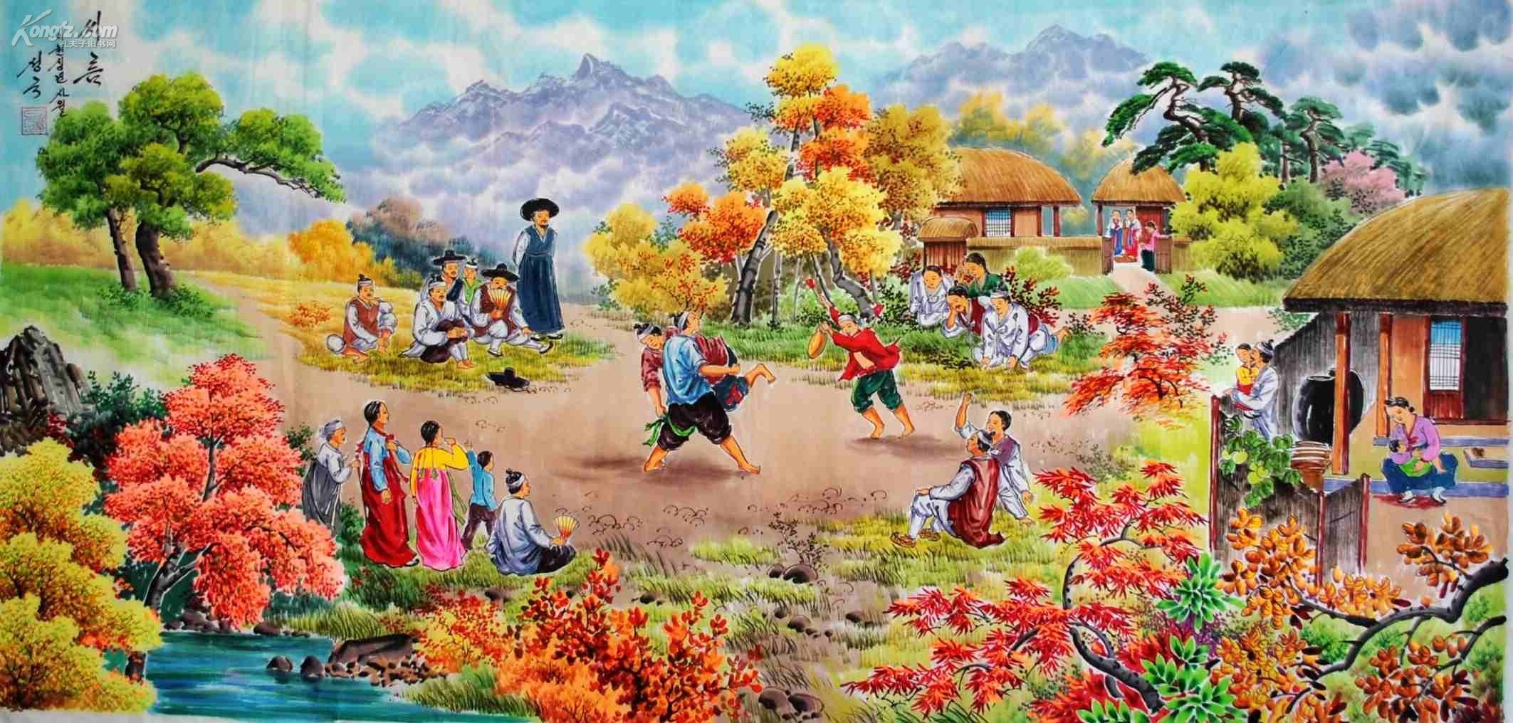 朝鲜画专拍朝鲜民俗画