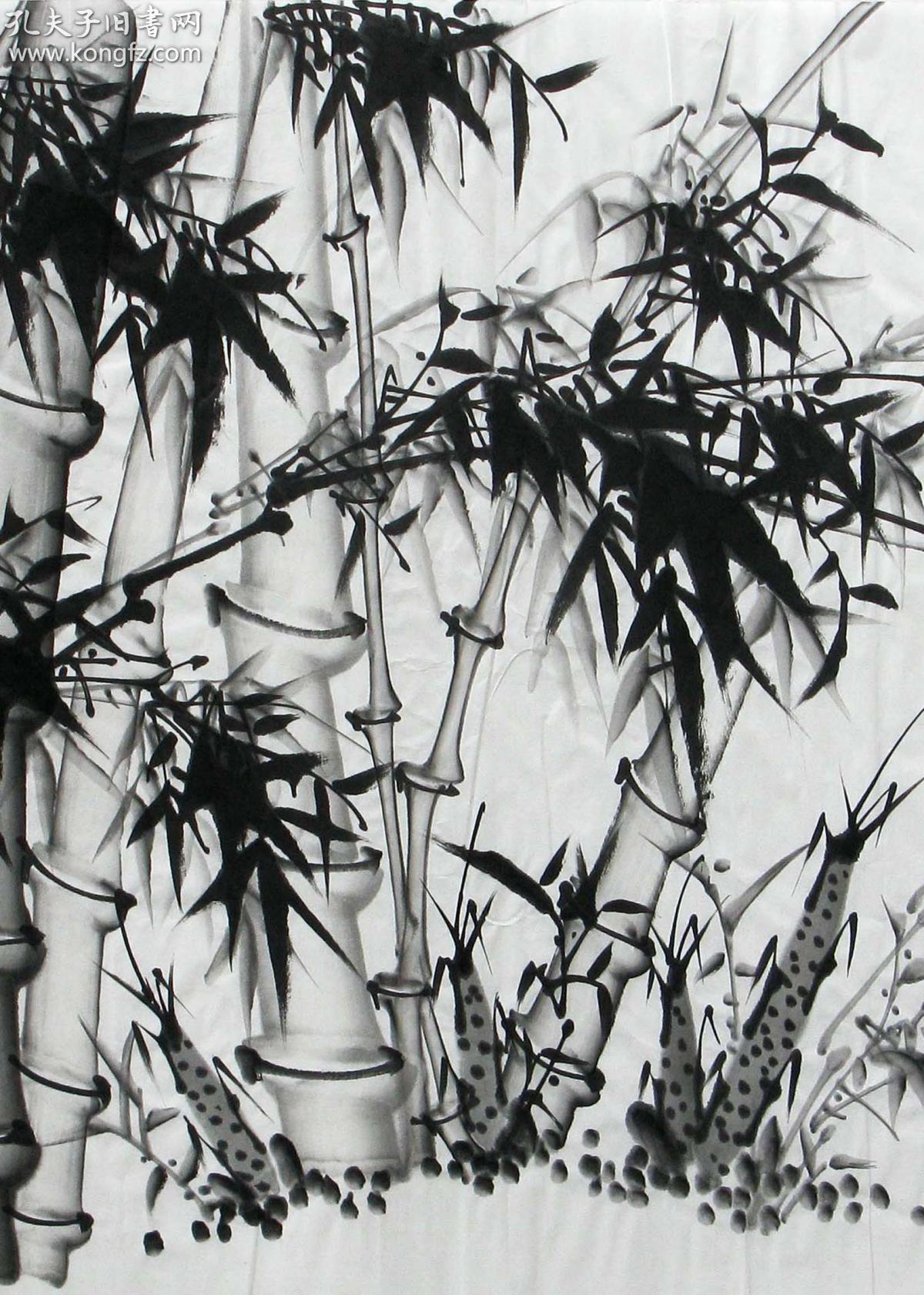 ◆◆◆保真迹!万国先生四尺国画竹子《祝福平安》◆◆◆编号08297